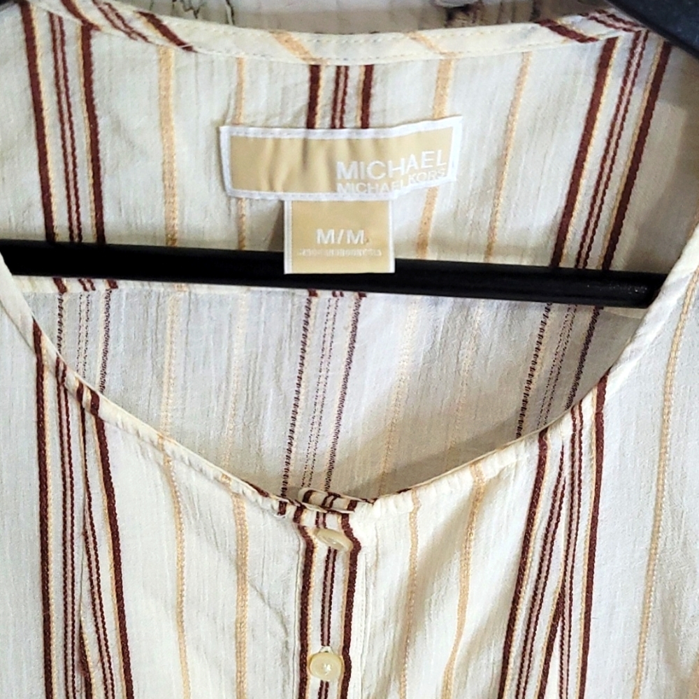 MICHAEL Michael Kors Blouse Knit Pleated Top Medium - Picture 4 of 9